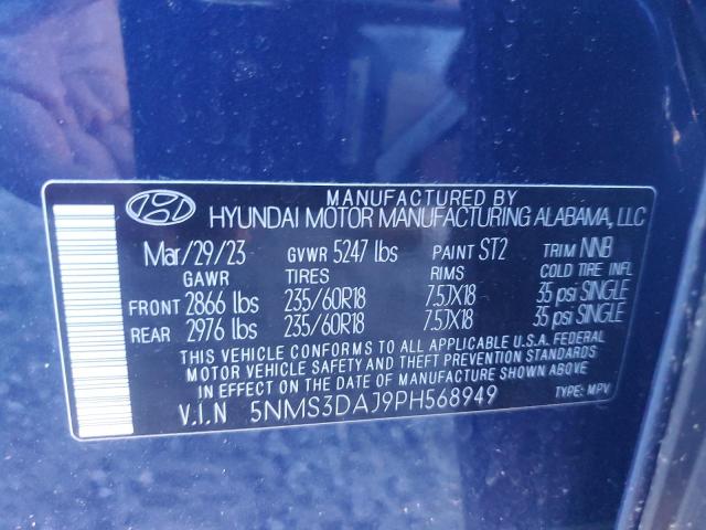 5NMS3DAJ9PH568949 Hyundai Santa Fe S 14