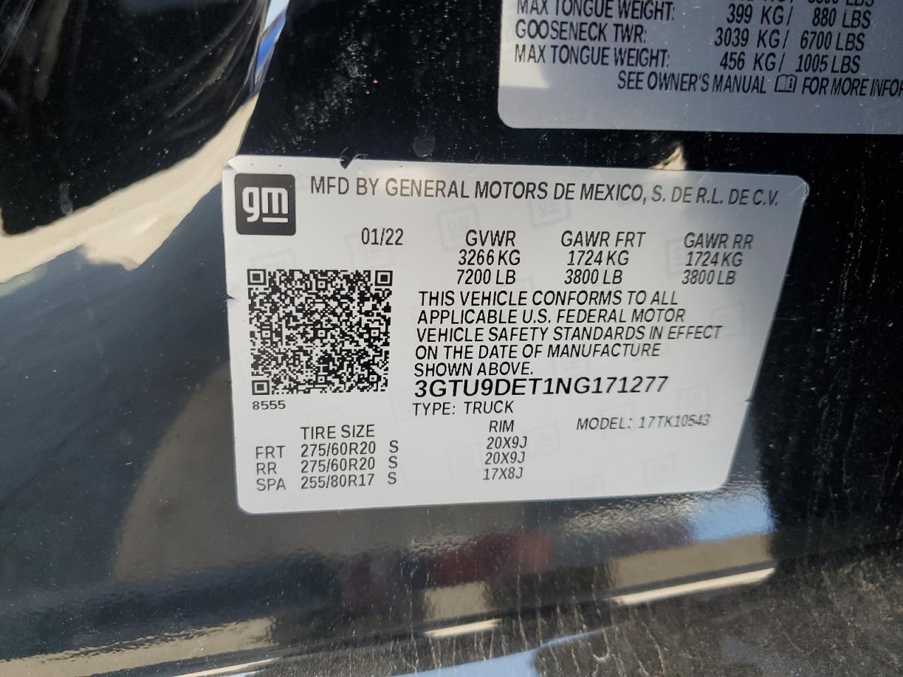 3GTU9DET1NG171277 2022 GMC Sierra Limited K1500 Slt