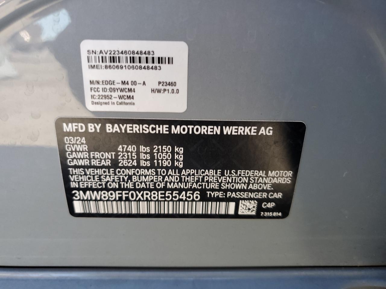 3MW89FF0XR8E55456 2024 BMW 330Xi