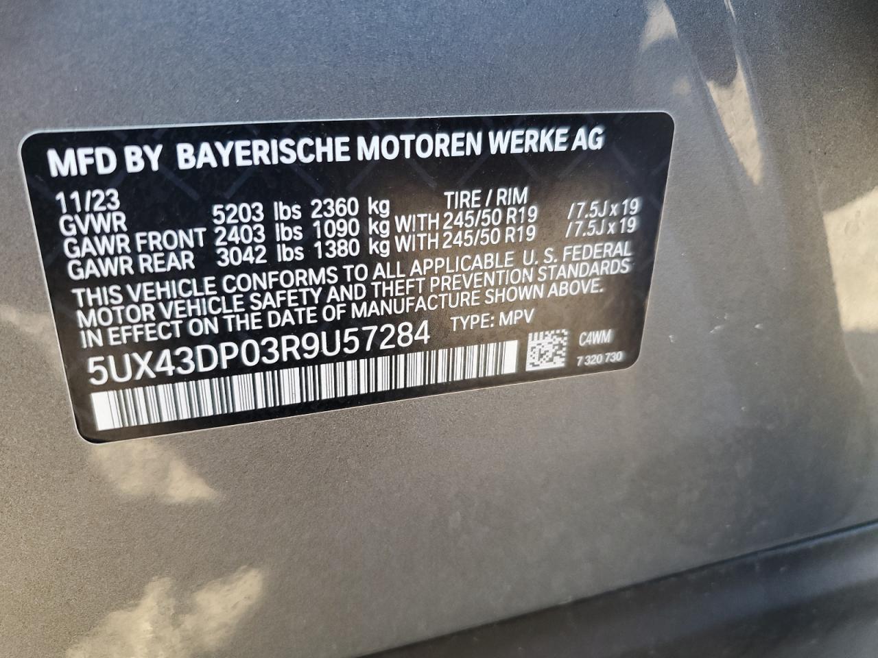 5UX43DP03R9U57284 2024 BMW X3 - Image 13