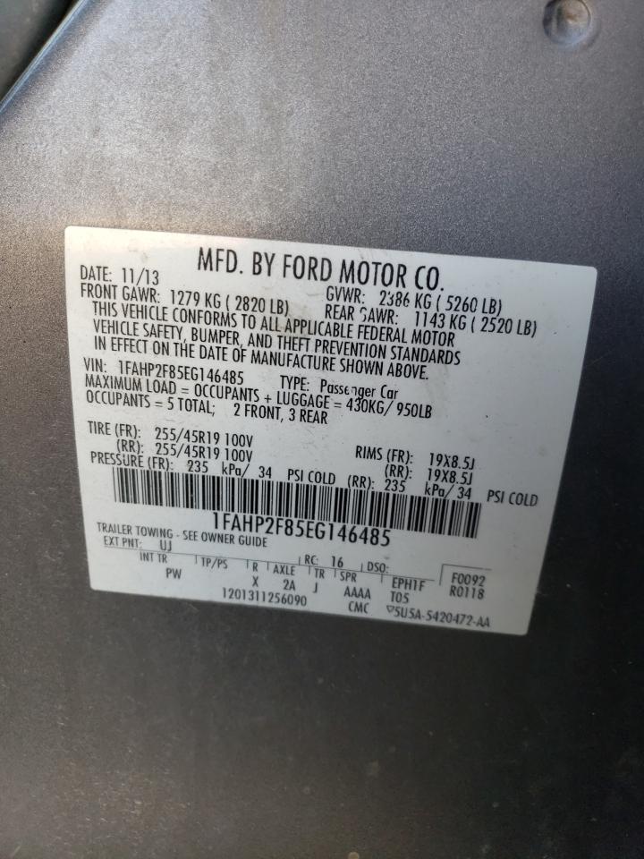 2014 Ford Taurus Limited VIN: 1FAHP2F85EG146485 Lot: 74681174