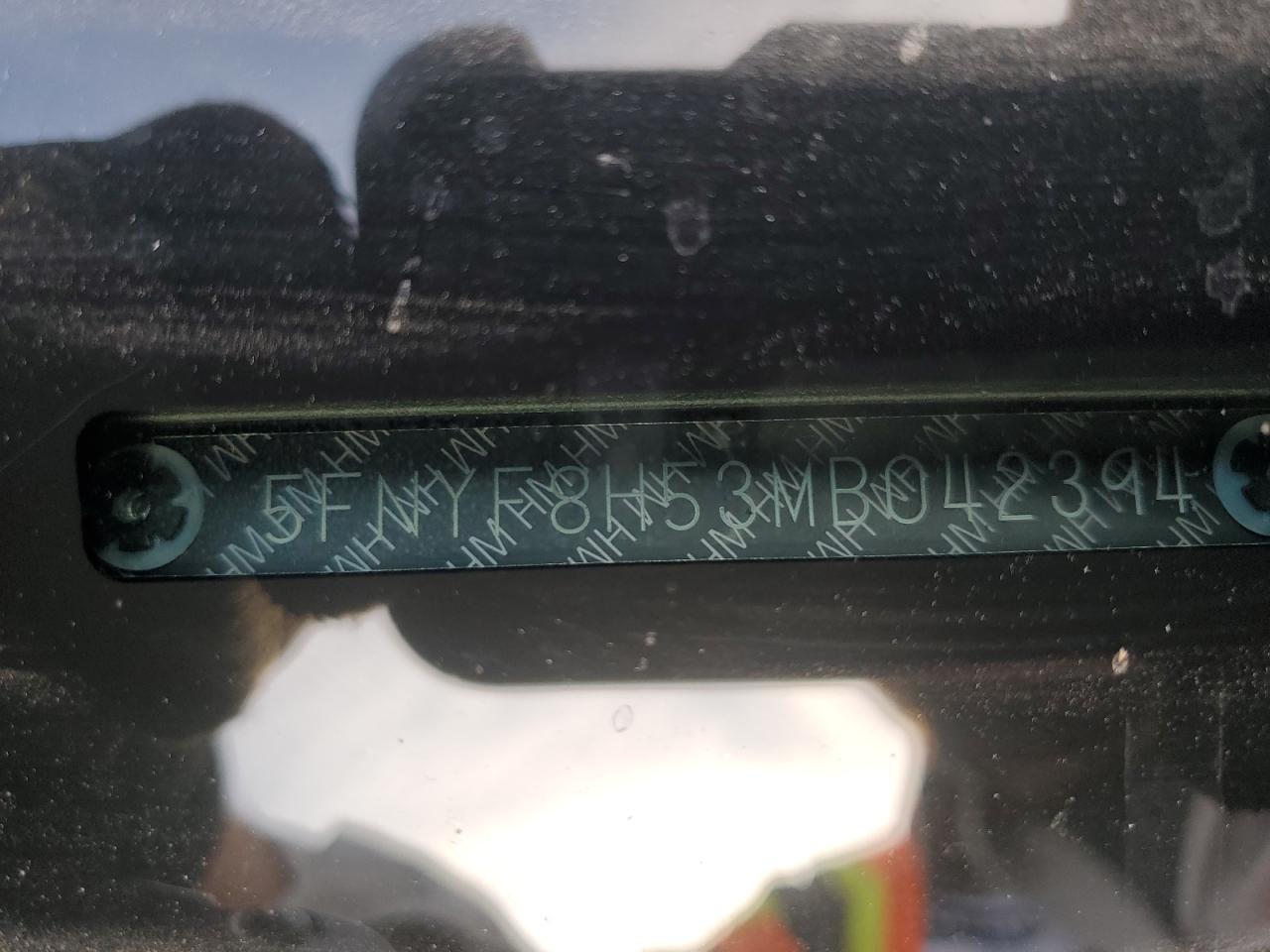 2021 Honda Passport Exl VIN: 5FNYF8H53MB042394 Lot: 75709214