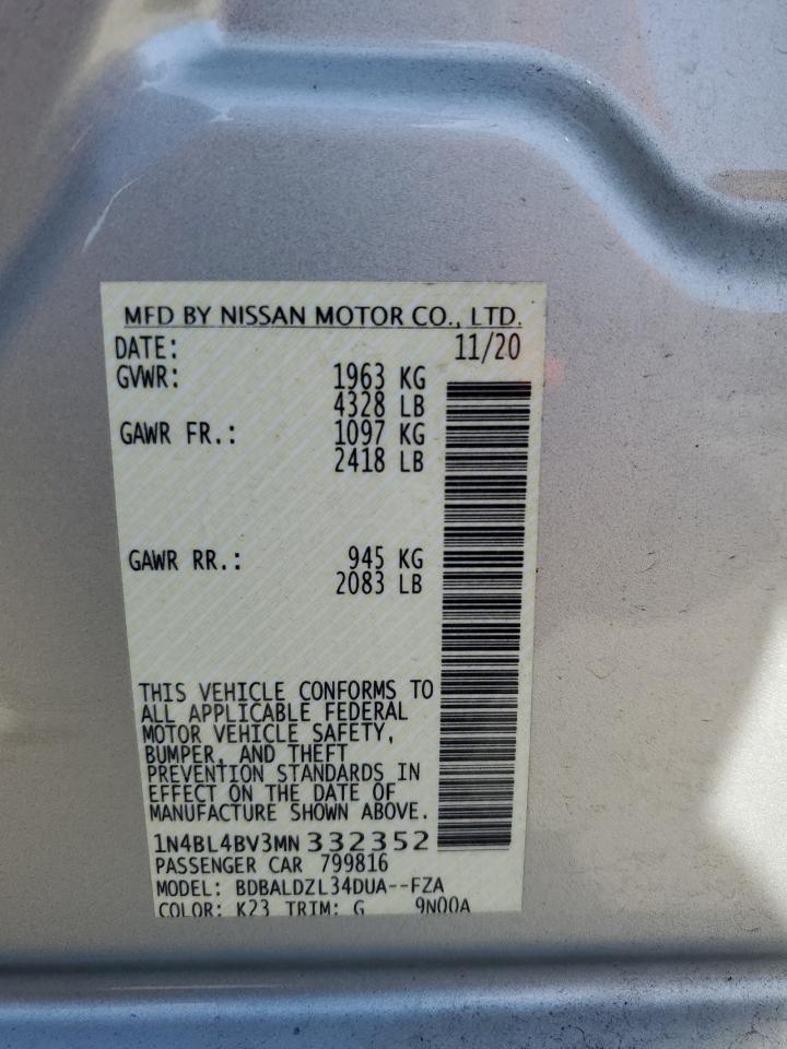 1N4BL4BV3MN332352 2021 Nissan Altima S