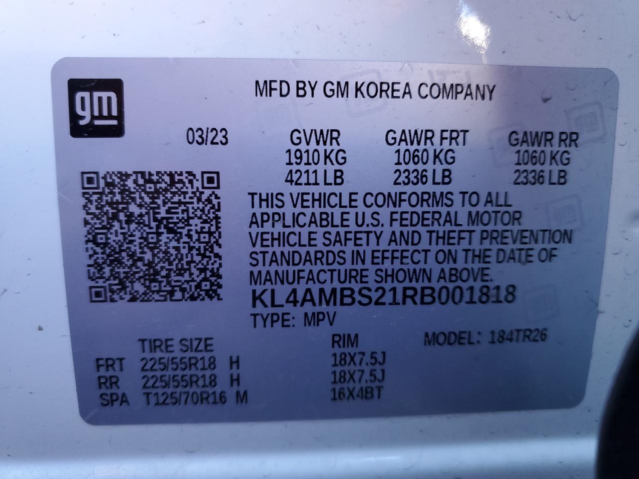 2024 Buick Encore Gx Preferred VIN: KL4AMBS21RB001818 Lot: 76363574