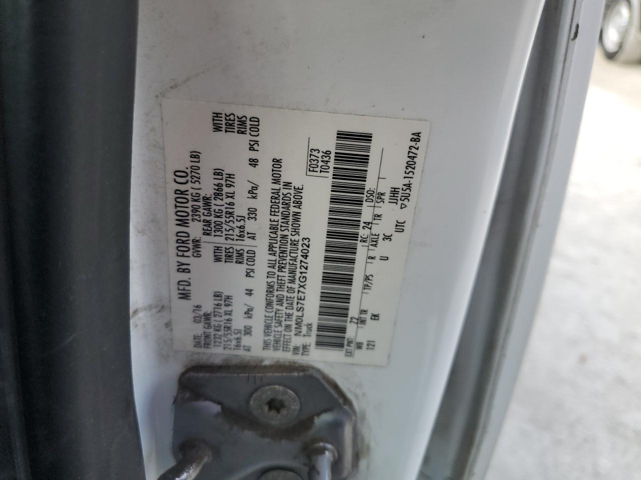 NM0LS7E7XG1274023 2016 Ford Transit Connect Xl