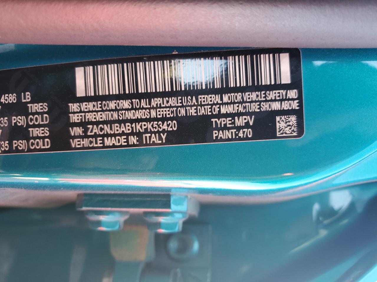 2019 Jeep Renegade Sport VIN: ZACNJBAB1KPK53420 Lot: 75567744