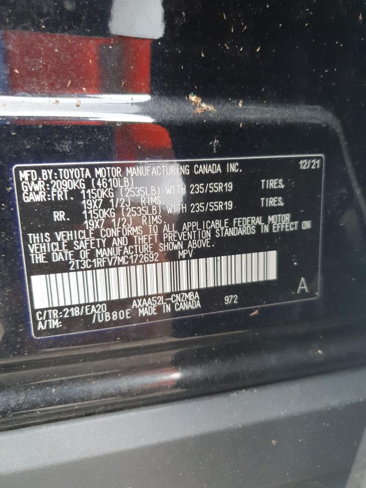 2021 Toyota Rav4 Xle Premium VIN: 2T3C1RFV7MC172692 Lot: 76201994