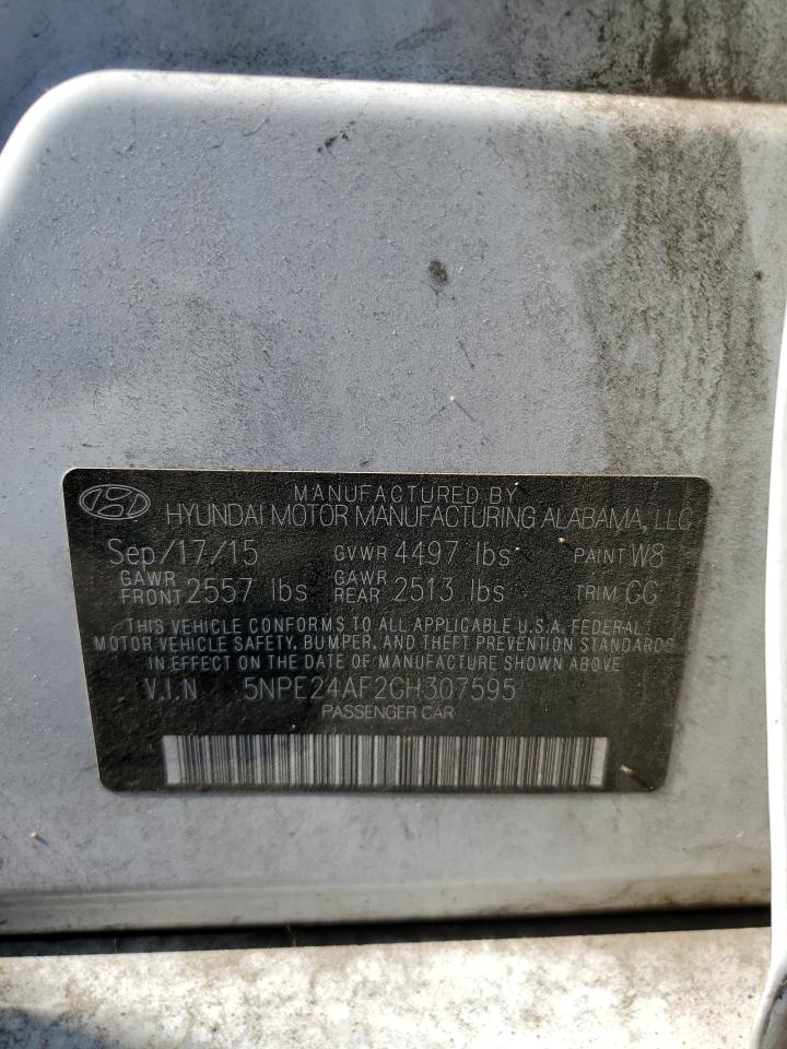 2016 Hyundai Sonata Se VIN: 5NPE24AF2GH307595 Lot: 76707174