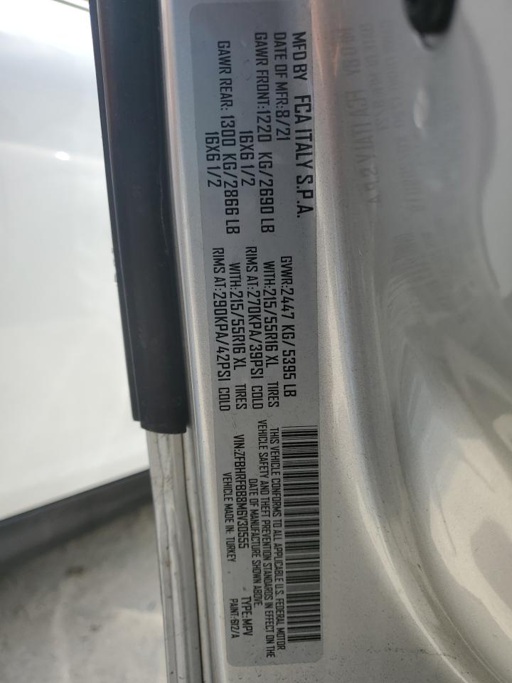 2021 Ram Promaster City Slt VIN: ZFBHRFBB8M6V30555 Lot: 75409814