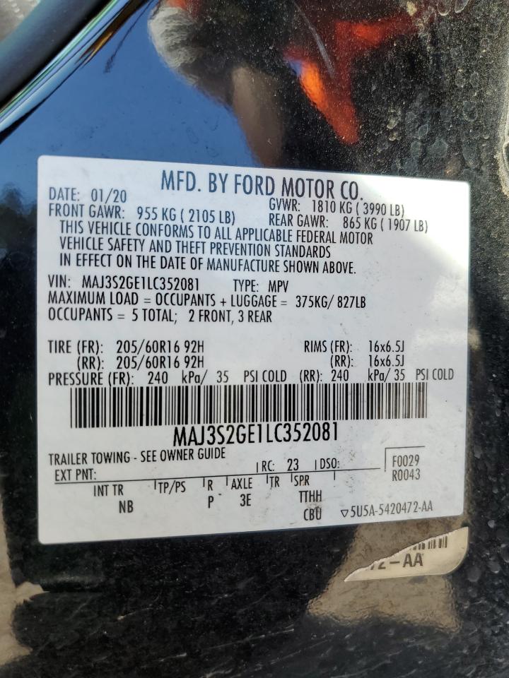 VIN MAJ3S2GE1LC352081 2020 FORD ECOSPORT no.13