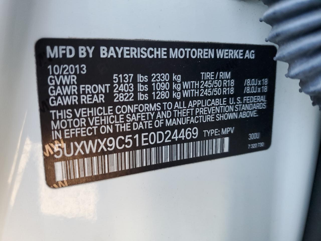 VIN 5UXWX9C51E0D24469 2014 BMW X3 no.14