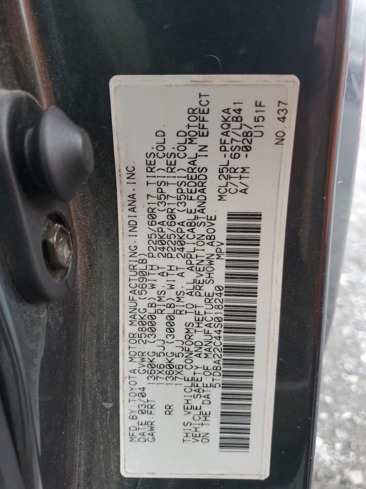 5TDBA22C44S018240 2004 Toyota Sienna Xle