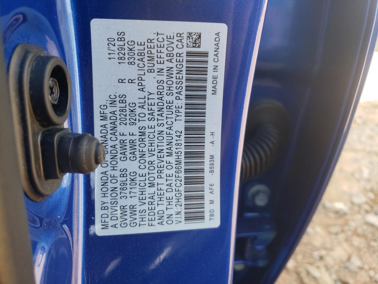 2HGFC2F66MH518142 2021 HONDA CIVIC - Image 14