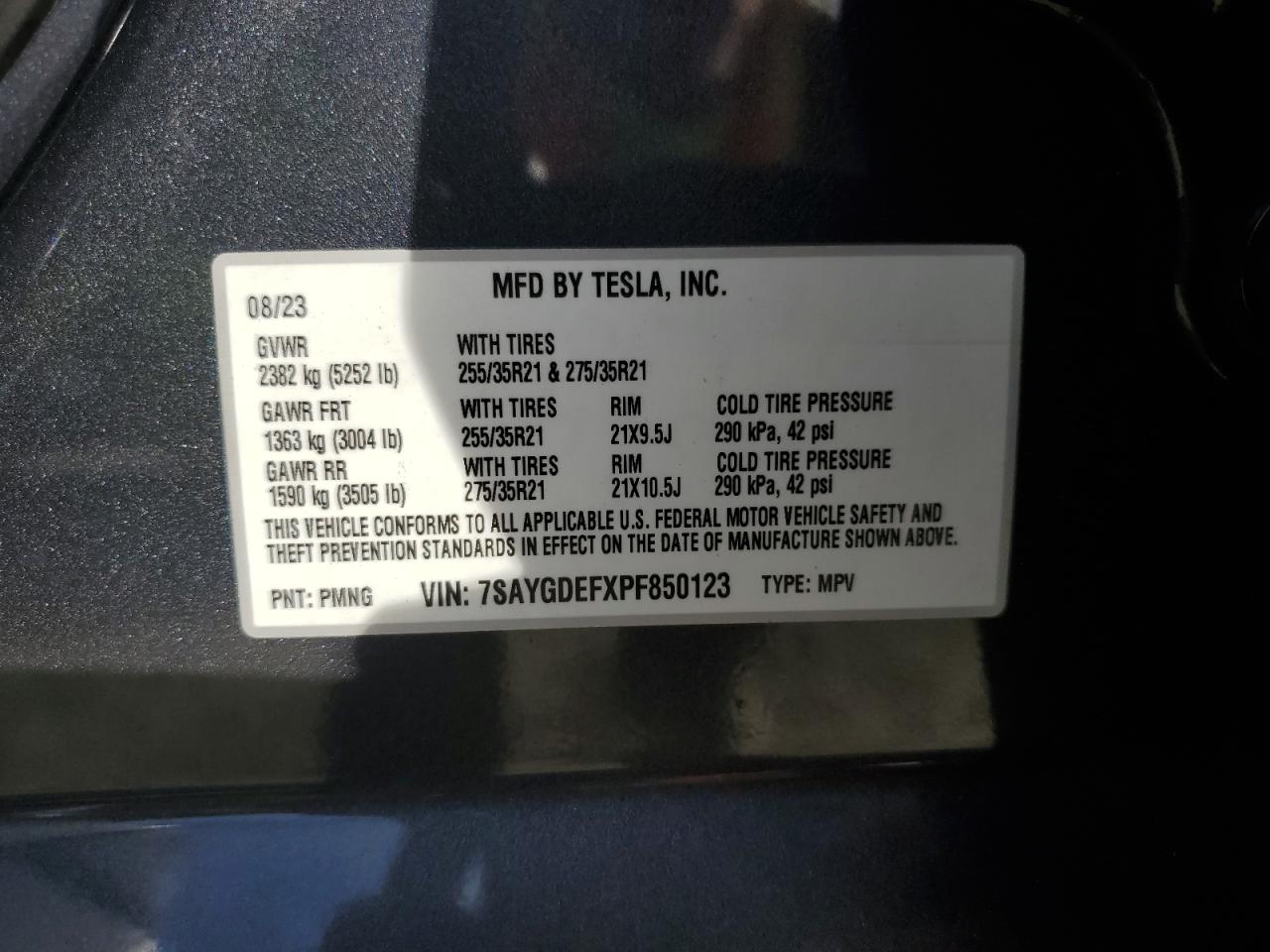 7SAYGDEFXPF850123 2023 Tesla Model Y