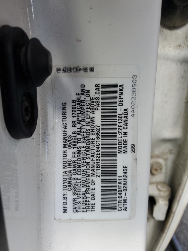 2004 Toyota Corolla Ce VIN: 2T1BR32E64C166527 Lot: 75439814