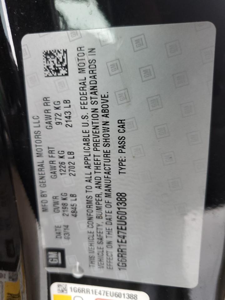 2014 Cadillac Elr Luxury VIN: 1G6RR1E47EU601388 Lot: 78202054