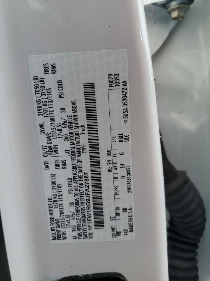 Фото: 1FTFW1RG9JFA27887 - 12