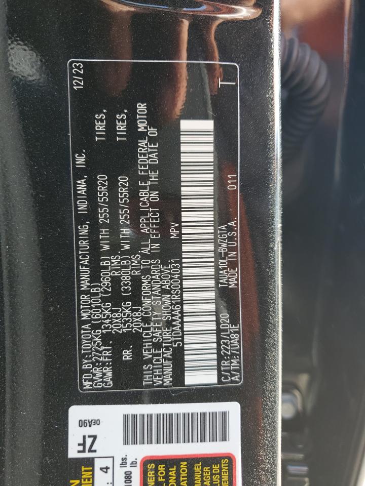 2024 Lexus Tx 350 Base VIN: 5TDAAAA61RS004031 Lot: 76091644