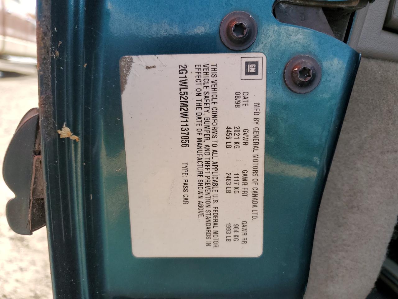 2G1WL52M2W1137056 1998 Chevrolet Lumina Base