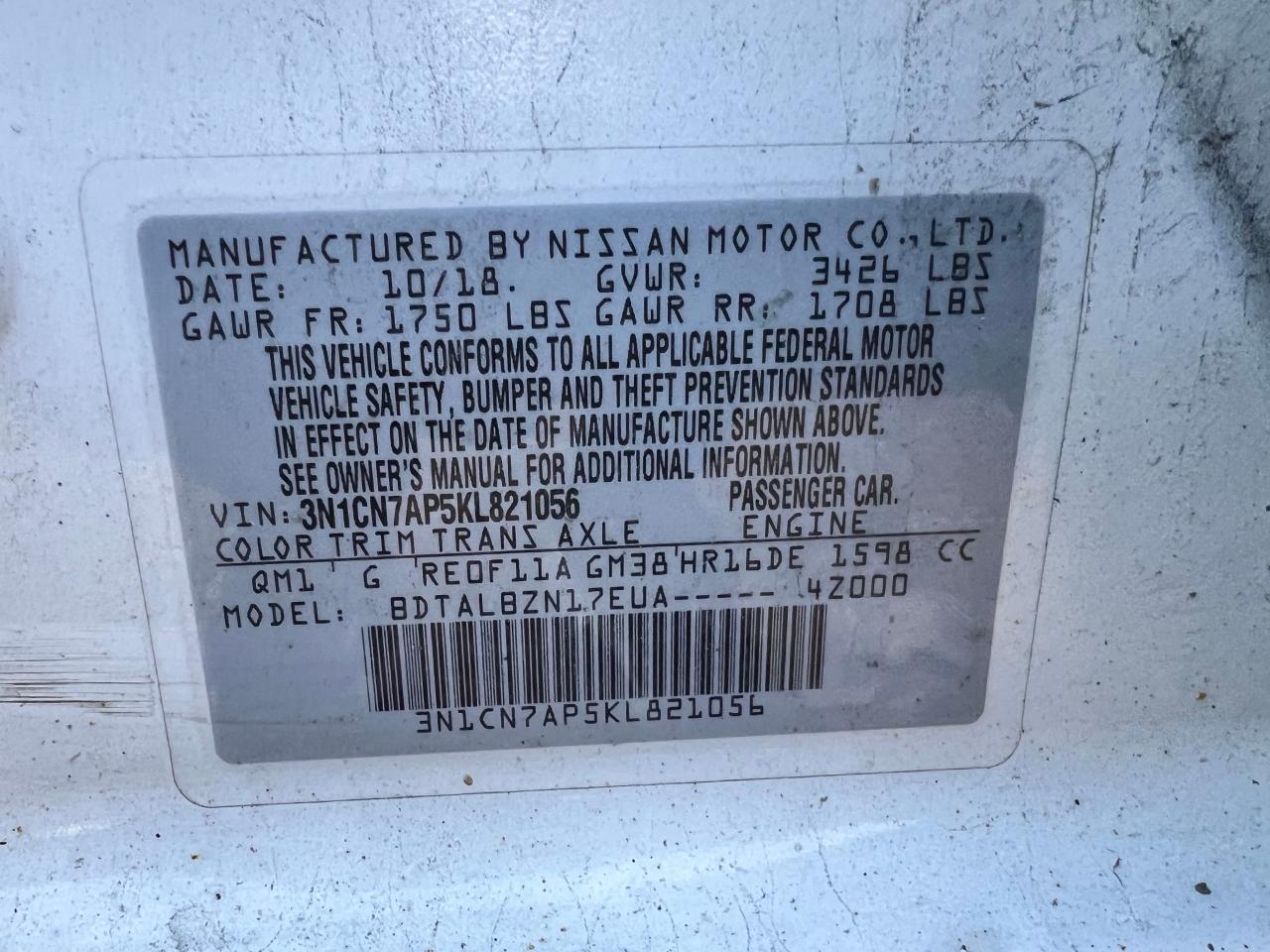 2019 Nissan Versa - Image 10