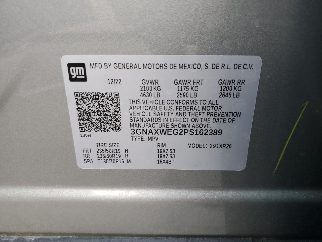 3GNAXWEG2PS162389 2023 Chevrolet Equinox Rs