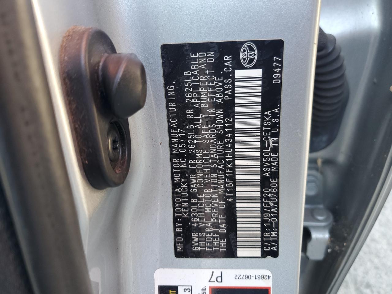 VIN 4T1BF1FK1HU434112 2017 TOYOTA CAMRY no.12