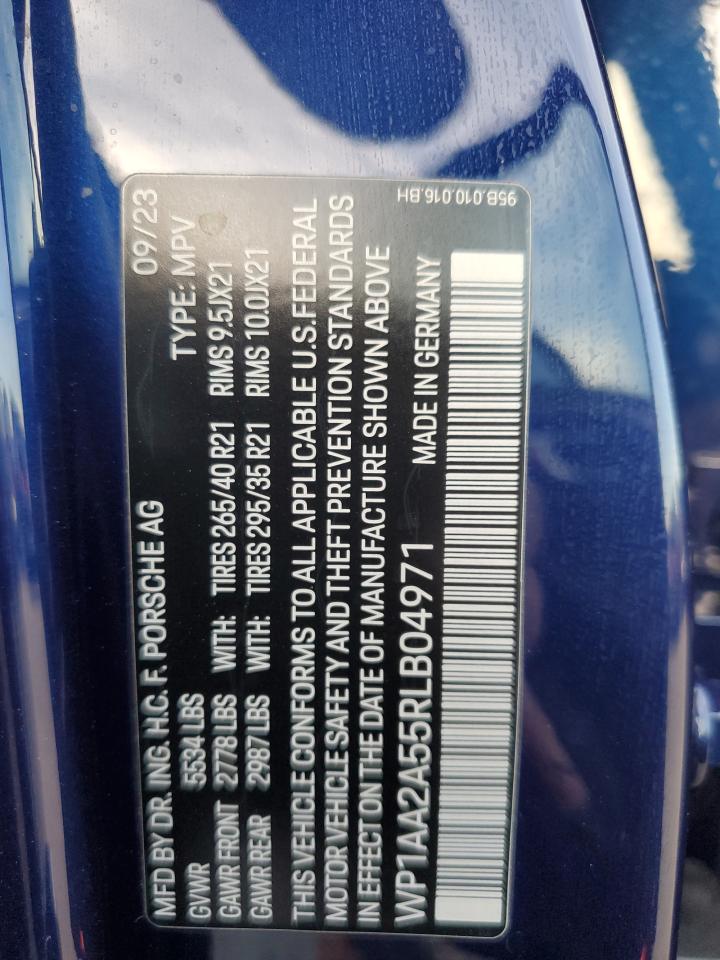 2024 Porsche Macan Base VIN: WP1AA2A55RLB04971 Lot: 77849324