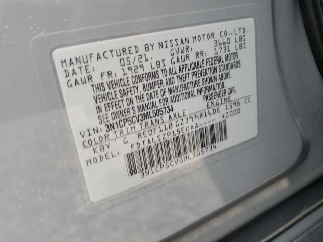 3N1CP5CV3ML505734 Nissan Kicks SV 12