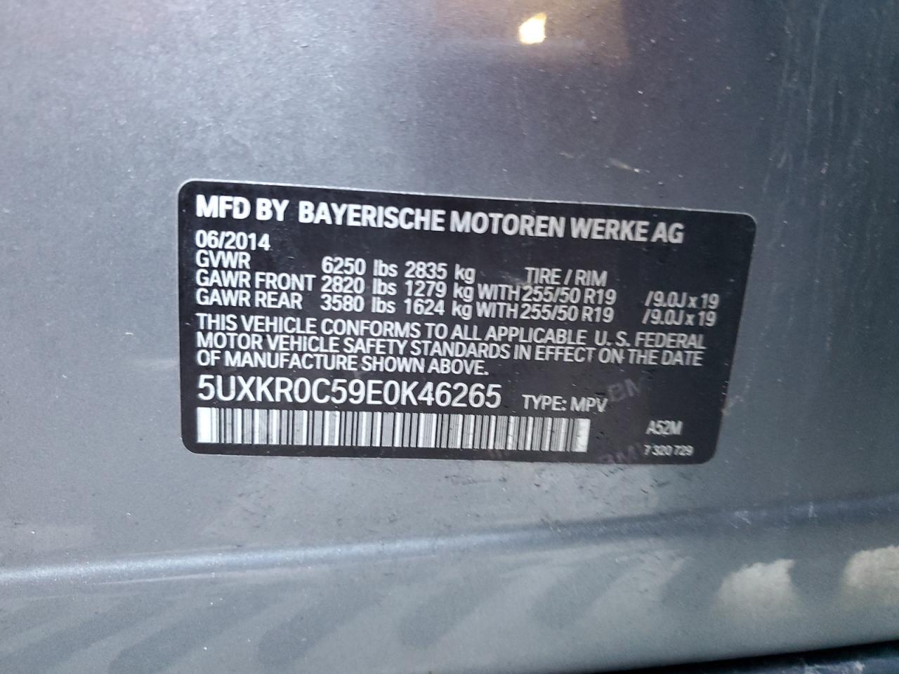 5UXKR0C59E0K46265 2014 BMW X5 xDrive35I