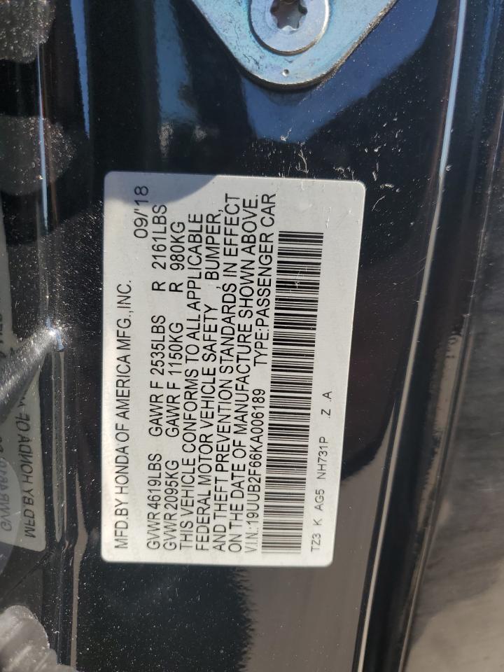 19UUB2F66KA006189 2019 Acura Tlx Technology