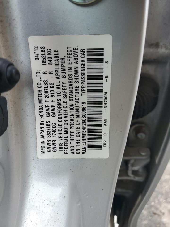 JHMFB4F26CS009619 2012 Honda Civic Hybrid