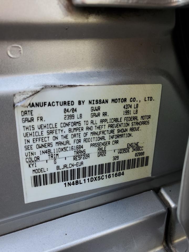 2005 Nissan Altima Se VIN: 1N4BL11DX5C161684 Lot: 76980504