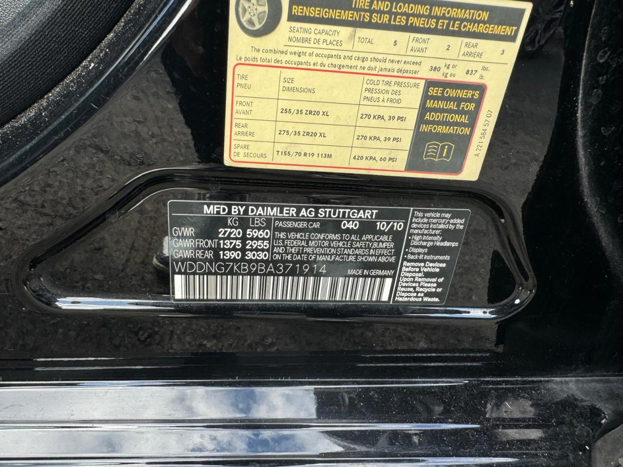 2011 Mercedes-Benz S 65 Amg VIN: WDDNG7KB9BA371914 Lot: 76549034