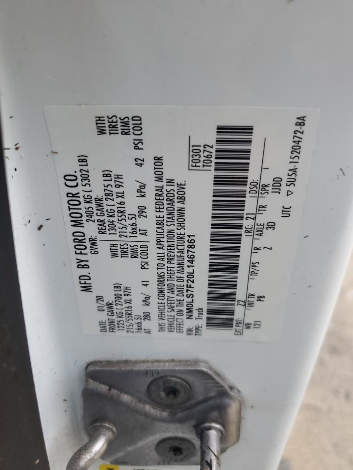 2020 Ford Transit Connect Xlt VIN: NM0LS7F20L1467861 Lot: 74756894