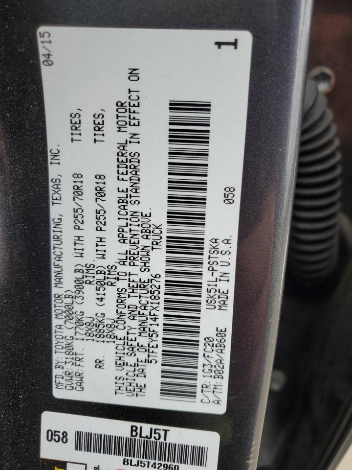 5TFEY5F14FX185276 2015 Toyota Tundra Crewmax Sr5