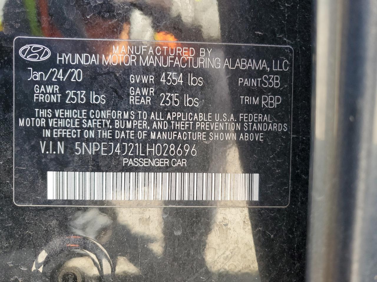 2020 Hyundai Sonata Sel Plus VIN: 5NPEJ4J21LH028696 Lot: 75168254