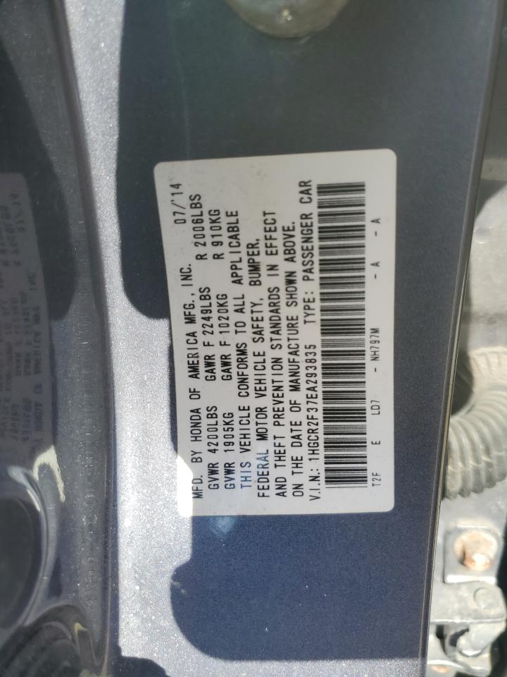 VIN 1HGCR2F37EA293835 2014 HONDA ACCORD no.12