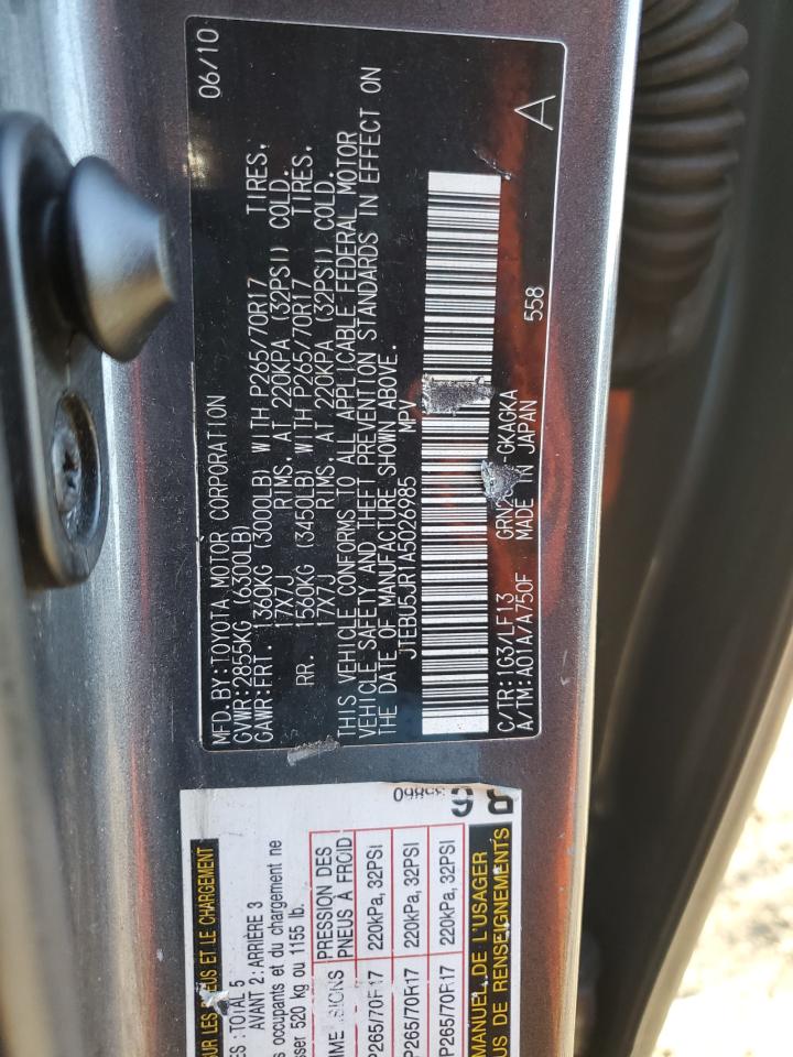 JTEBU5JR1A5026985 2010 Toyota 4Runner Sr5