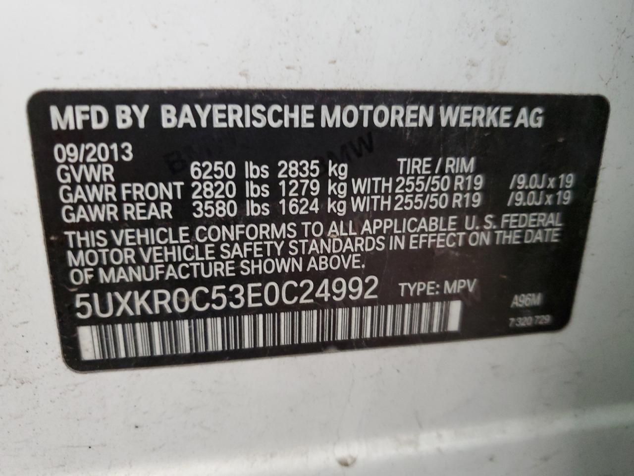 2014 BMW X5 xDrive35I VIN: 5UXKR0C53E0C24992 Lot: 77164164