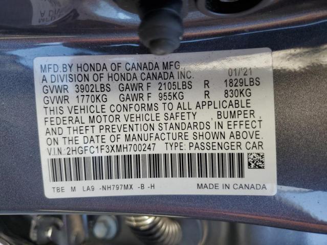 2HGFC1F3XMH700247 Honda Civic EX 12