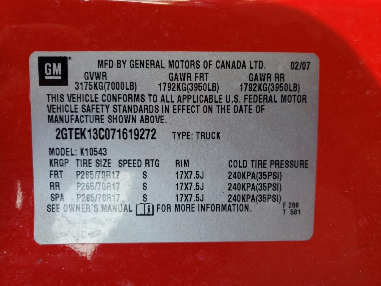 2GTEK13C071619272 2007 GMC New Sierra K1500