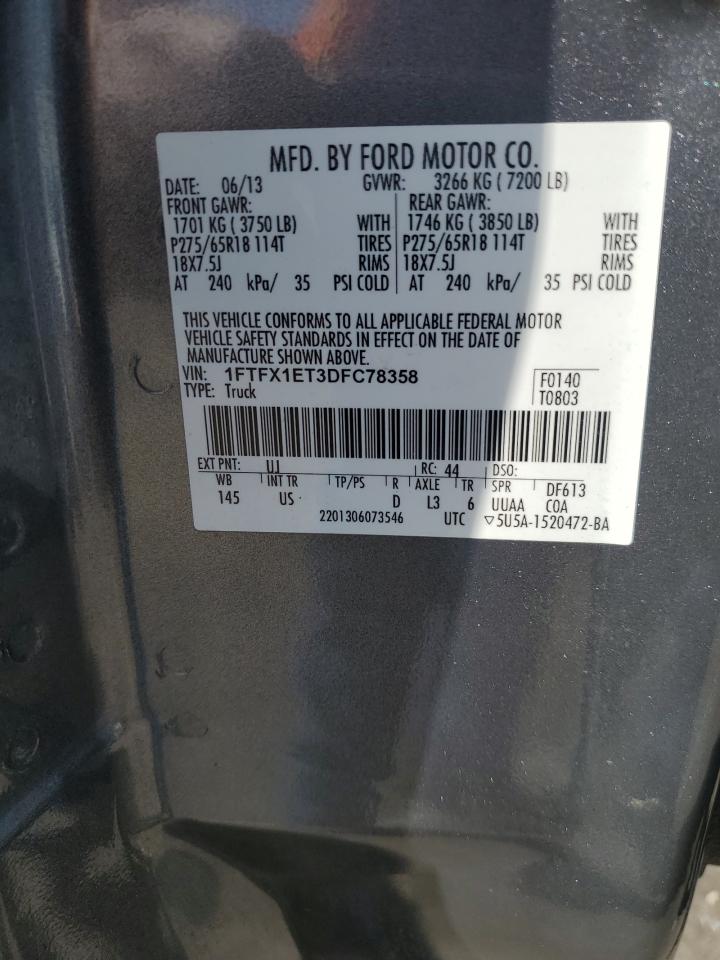 1FTFX1ET3DFC78358 2013 Ford F150 Super Cab