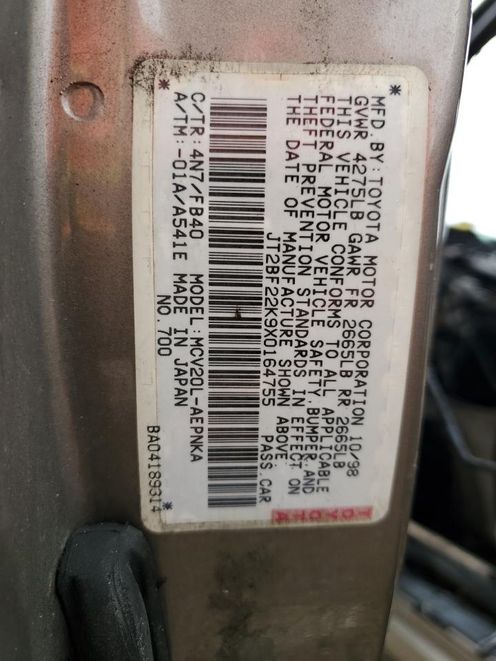 JT2BF22K9X0164755 1999 Toyota Camry Le