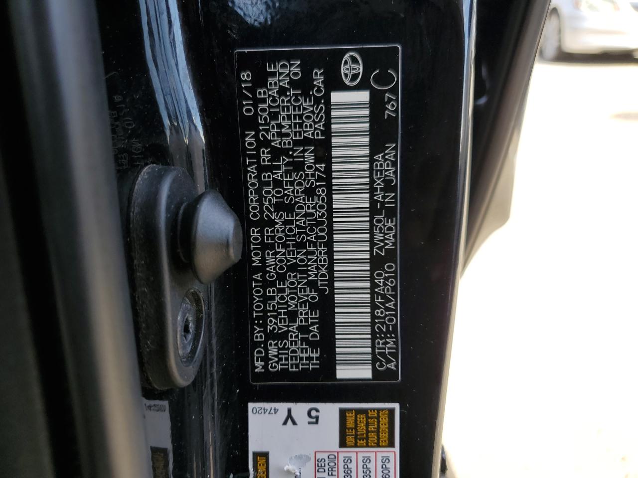 JTDKBRFU0J3058174 2018 Toyota Prius