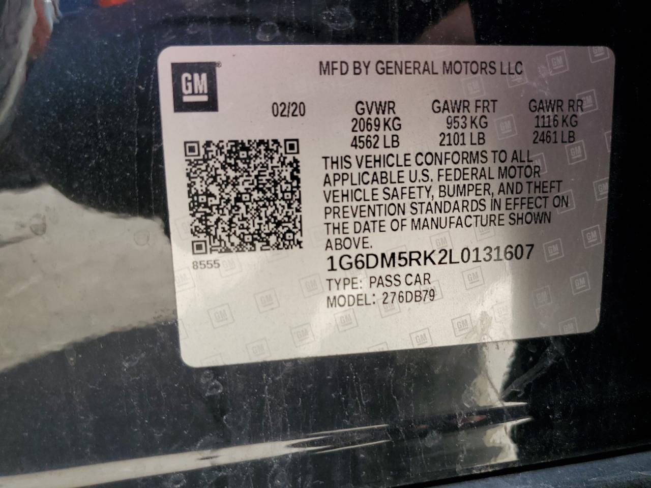 2020 Cadillac Ct5 Luxury VIN: 1G6DM5RK2L0131607 Lot: 78067834