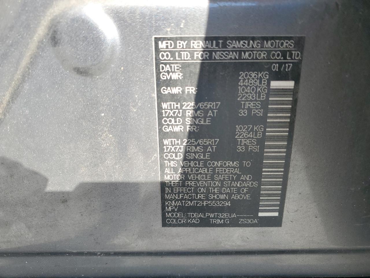 KNMAT2MT2HP553294 2017 NISSAN ROGUE - Image 13