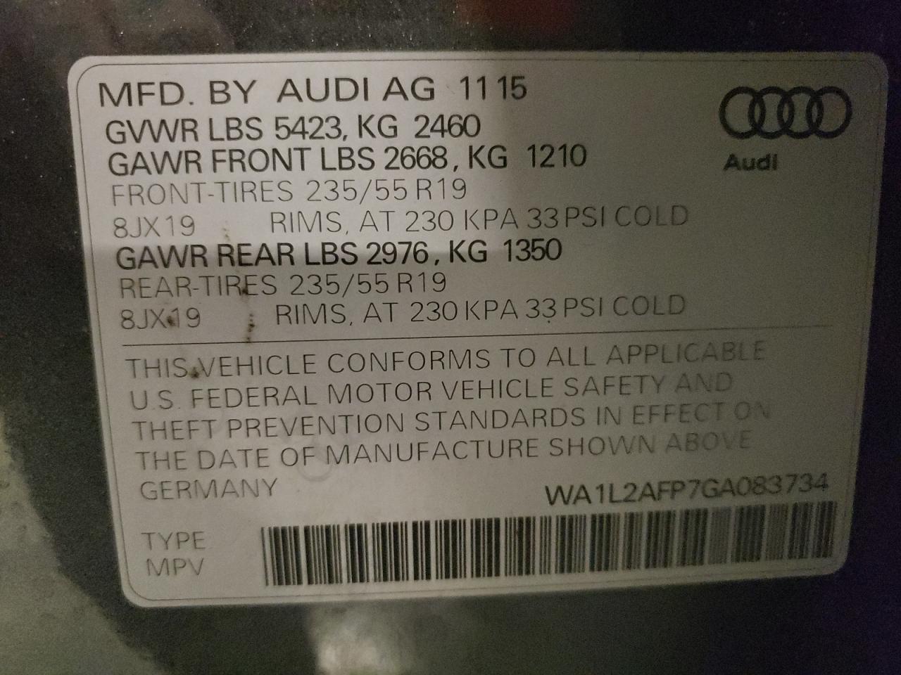 WA1L2AFP7GA083734 2016 Audi Q5 Premium Plus