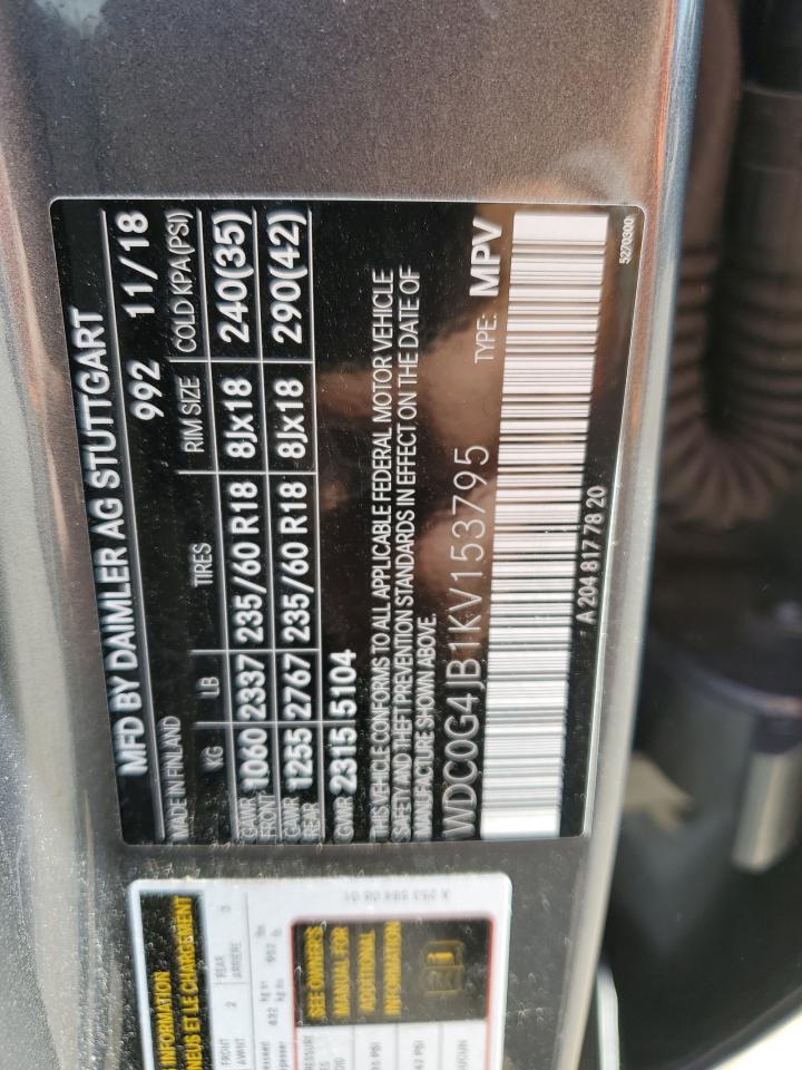 WDC0G4JB1KV153795 2019 Mercedes-Benz Glc 300