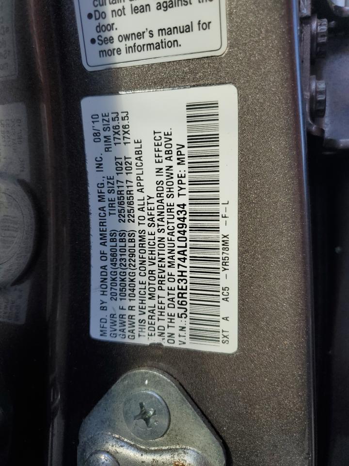 5J6RE3H74AL049434 2010 Honda Cr-V Exl