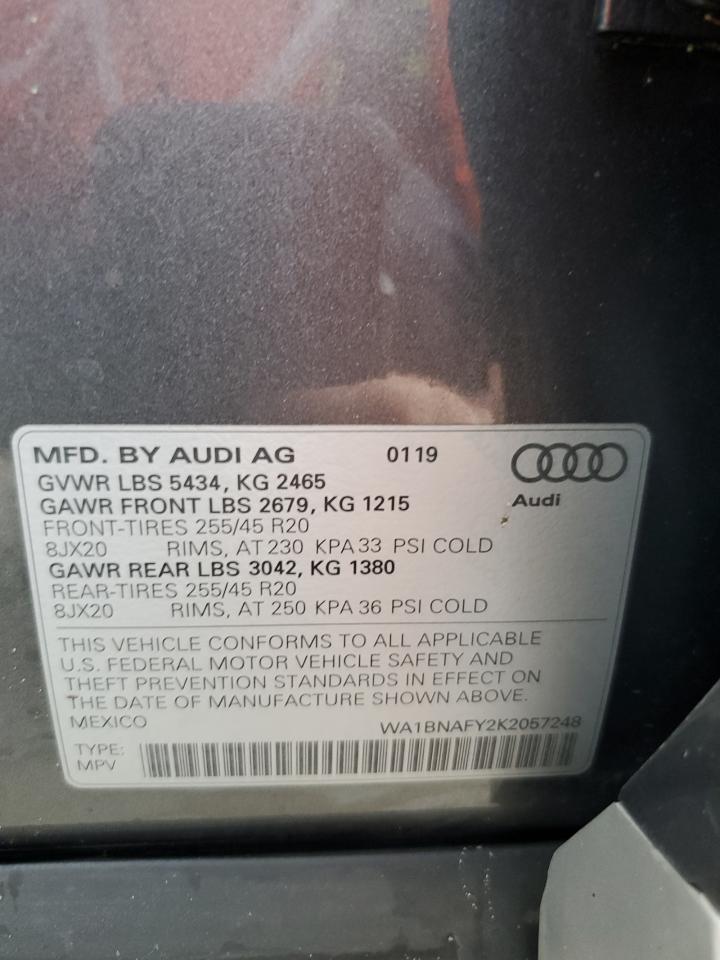 WA1BNAFY2K2057248 2019 Audi Q5 Premium Plus